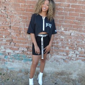 BIKE WEEK CROP TOP ZIPPER SHIRT